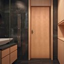 Ver imagem 1 de Kit Porta de Madeira 210x82cm Batente 11cm Lisa Padrão Imbuia Uniportas Abertura Esquerda