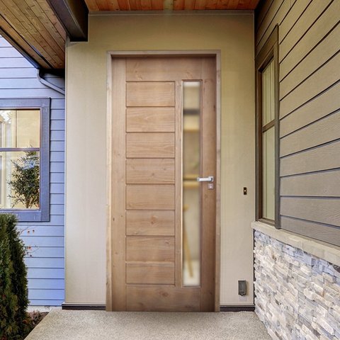 Kit Porta de Madeira 210x82cm Batente 11cm Bbv Eco Uniportas Abertura Esquerda