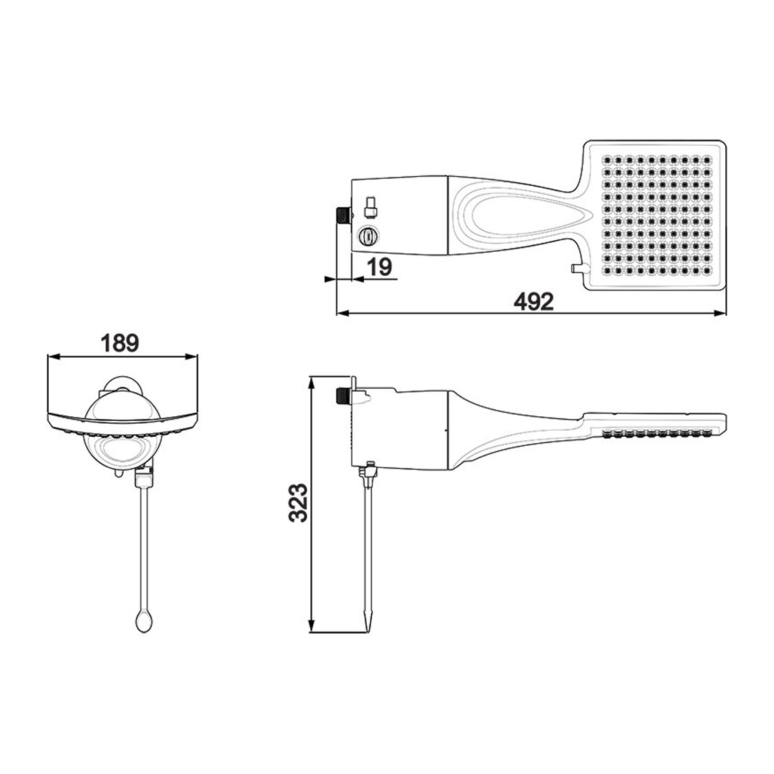 Chuveiro Ducha Elétrico Quadrado Branco Loren Shower 4t:127v/5500w - 5