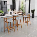 Ver imagem 2 de Kit 02 Banquetas Alta Para Cozinha Bancada Bar Sala de Jantar Fixa Cecília L02 Suede Cinza - Lyam De