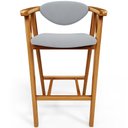 Ver imagem 6 de Kit 02 Banquetas Alta Para Cozinha Bancada Bar Sala de Jantar Fixa Cecília L02 Suede Cinza - Lyam De