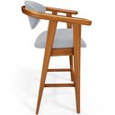 Ver imagem 7 de Kit 02 Banquetas Alta Para Cozinha Bancada Bar Sala de Jantar Fixa Cecília L02 Suede Cinza - Lyam De