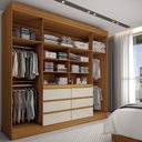 Ver imagem 2 de Guarda-roupa Casal Honey 4 Portas 6 Gavetas com Espelho - Panorama Móveis