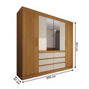 Ver imagem 4 de Guarda-roupa Casal Honey 4 Portas 6 Gavetas com Espelho - Panorama Móveis