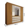 Guarda-roupa Casal Honey 4 Portas 6 Gavetas com Espelho - Panorama Móveis - 4
