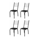 Ver imagem 4 de Kit 4 Cadeiras de Jantar ou Cozinha Tubular Preto Bless Tubo 1" Corino Preto Epóxi Premium