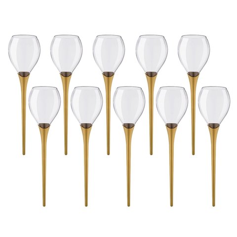 Kit 10 Taças Beach Queen Boccatti 520ml Drink na Areia Praia Cor:dourado