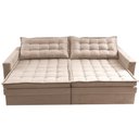 Ver imagem 6 de Sofá sem Caixa Retrátil Baú 1,80m Cama Inbox Secret Suede Velusoft Bege