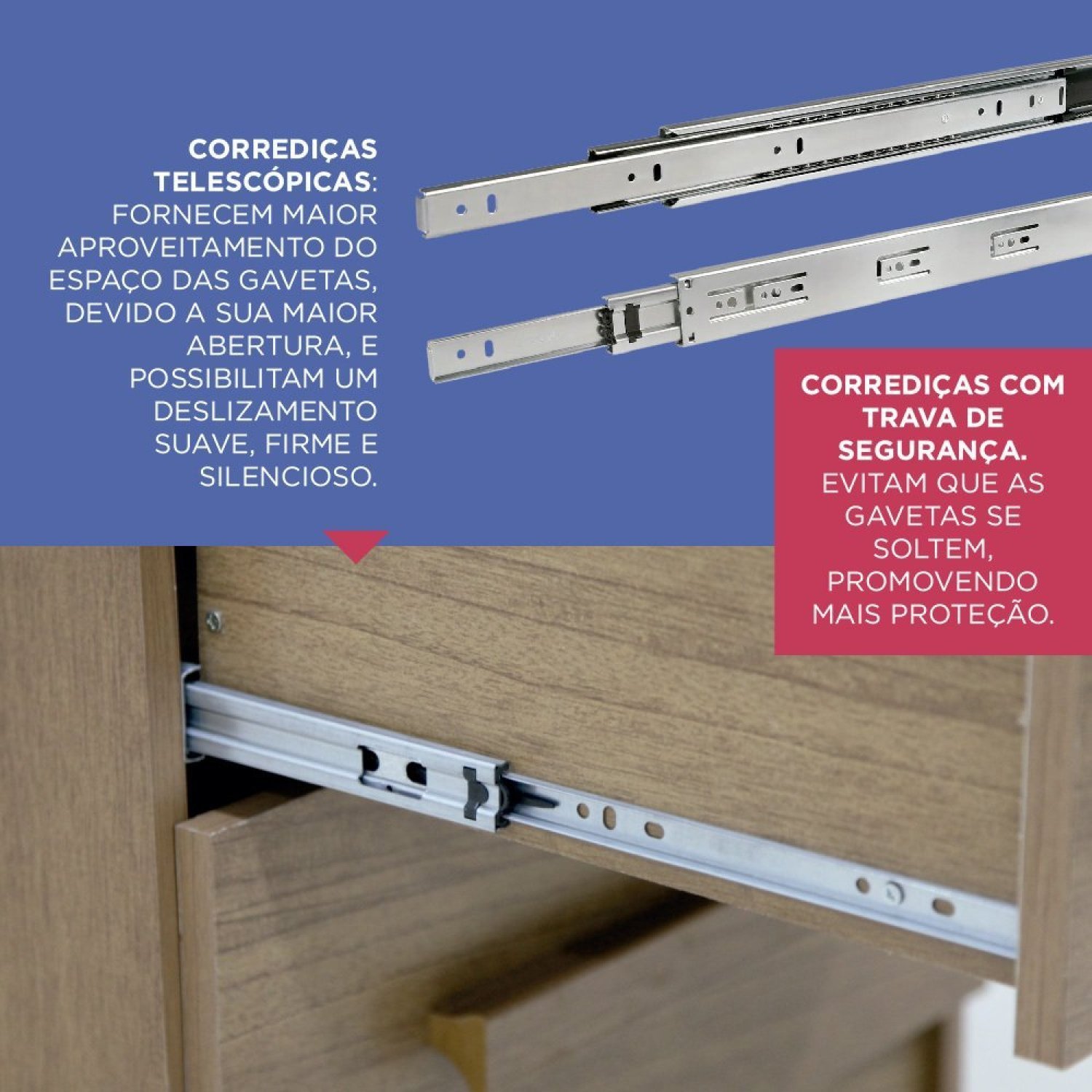 Cômoda 5 Gavetas e 1 Chave Rio - 5