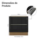 Ver imagem 3 de Balcão de Cozinha 80 Cm 2 Gavetas (sem Tampo) Rustic/preto Lux Madesa Rustic/preto