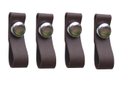 Ver imagem 1 de Kit 4 Puxadores Couro Marrom