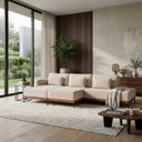 Ver imagem 1 de Sofá Modulado Moderno c/ Chass 3,30 m Tóqui:Bege/Linho