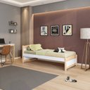 Ver imagem 1 de Cama Solteiro Madeira Maciça/MDF Teen Casatema MadeiraOriginals Branco/Marrom