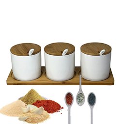 Porta tempero jogo com 3 peças em ceramica - 4