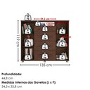 Ver imagem 3 de Comoda 4 Gavetas 2 Portas 1 Nicho com Rodizios Versa 135 cm Jacaranda Zanz