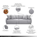 Ver imagem 3 de Sofá Cama Sala de Estar Bipartido 250cm Reclinável Retrátil com Almofadas Caixa Zero Timan Linho Cin