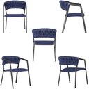 Ver imagem 3 de 8 Cadeiras Atenas Tricô Náutico e Alumínio com Proteção Uv Azul