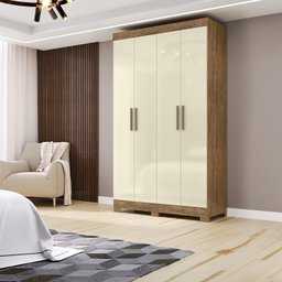 Guarda Roupa 4 Portas 2 Gavetas Total Mdp com Pés Paris - 1