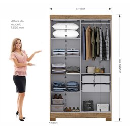 Guarda Roupa 4 Portas 2 Gavetas Total Mdp com Pés Paris - 2