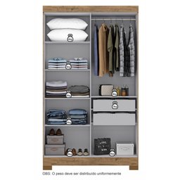Guarda Roupa 4 Portas 2 Gavetas Total Mdp com Pés Paris - 4
