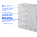 Ver imagem 5 de Cômoda com Sapateira e 5 Gavetas com Chave e Divisória Porta-Treco Tampo MDF Zeus Branca