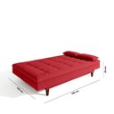Ver imagem 4 de Sofá Cama para Sala de Estar 3 Lugares 190 cm Sofanete Vermelho