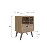 Mesa de Cabeceira Retrô 39cm C/ Prateleira Gaveta Pés Palito Cor:oak - 3