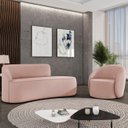 Ver imagem 1 de Sofá 2 Lugares 140cm Wendi e Poltrona Steve Veludo Rose I01 - Mpozenato