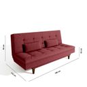 Ver imagem 3 de Sofá Cama 3 Lugares 190 Cm Sofanete Nabalina Vermelho Vinho