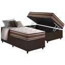 Ver imagem 1 de Cama Box Baú Solteiro: Colchão Molas MasterPocket Ensacadas Anjos Duo Sono +Base Courano Brown(