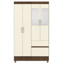 Ver imagem 1 de Guarda Roupa 4 Portas Espelho 102 Cm 10090 Imbuia Champanhe Vlr