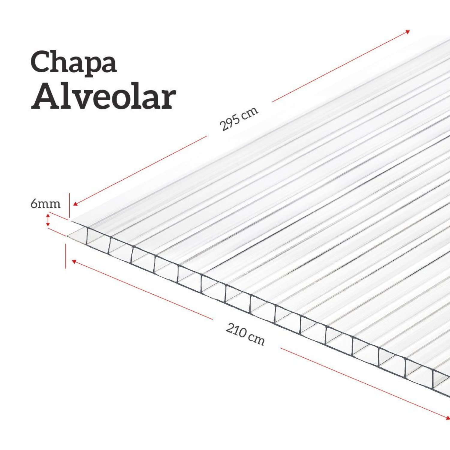 Chapa Alveolar 6 Mm Uv Cristal 2,95 X 2,10 - 4