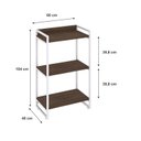 Ver imagem 4 de Estante de Livros Industrial Aço 60CMX104CM 3 Prateleiras Kuadra Marrom