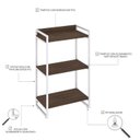 Ver imagem 5 de Estante de Livros Industrial Aço 60CMX104CM 3 Prateleiras Kuadra Marrom