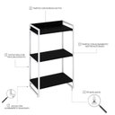 Ver imagem 5 de Estante de Livros Industrial Aço 60CMX104CM 3 Prateleiras Kuadra Preto