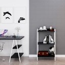 Ver imagem 1 de Estante de Livros Industrial Aço 60CMX104CM 3 Prateleiras Kuadra Preto