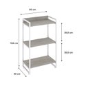 Ver imagem 4 de Estante de Livros Industrial Aço 60CMX104CM 3 Prateleiras Kuadra Branco