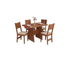 Conjunto Sala de Jantar Mesa Destak com 4 Cadeiras Milena Naturalle - Móveis São Carlos - 2