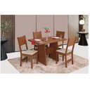 Ver imagem 1 de Conjunto Sala de Jantar Mesa Destak com 4 Cadeiras Milena Naturalle - Móveis São Carlos