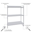 Ver imagem 5 de Estante para Livros Industrial 104cmx80cm 3 Prateleiras Kuadra