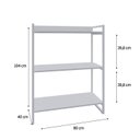 Ver imagem 4 de Estante de Livros Industrial Aço 80CMX104CM 3 Prateleiras Kuadra Branco