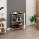 Ver imagem 6 de Estante de Livros Industrial Aço 80CMX104CM 3 Prateleiras Kuadra Marrom