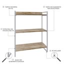 Ver imagem 5 de Estante para Livros Industrial 104cmx80cm 3 Prateleiras Kuadra