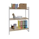 Ver imagem 2 de Estante de Livros Industrial Aço 80CMX104CM 3 Prateleiras Kuadra Marrom