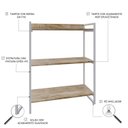 Ver imagem 5 de Estante de Livros Industrial Aço 80CMX104CM 3 Prateleiras Kuadra Marrom