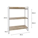 Ver imagem 4 de Estante de Livros Industrial Aço 80CMX104CM 3 Prateleiras Kuadra Marrom