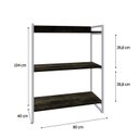 Ver imagem 4 de Estante de Livros Industrial Aço 80CMX104CM 3 Prateleiras Kuadra Marrom