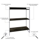 Ver imagem 5 de Estante de Livros Industrial Aço 80CMX104CM 3 Prateleiras Kuadra Marrom