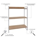 Ver imagem 5 de Estante para Livros Industrial 104cmx80cm 3 Prateleiras Kuadra