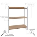 Ver imagem 5 de Estante de Livros Industrial Aço 80CMX104CM 3 Prateleiras Kuadra Marrom